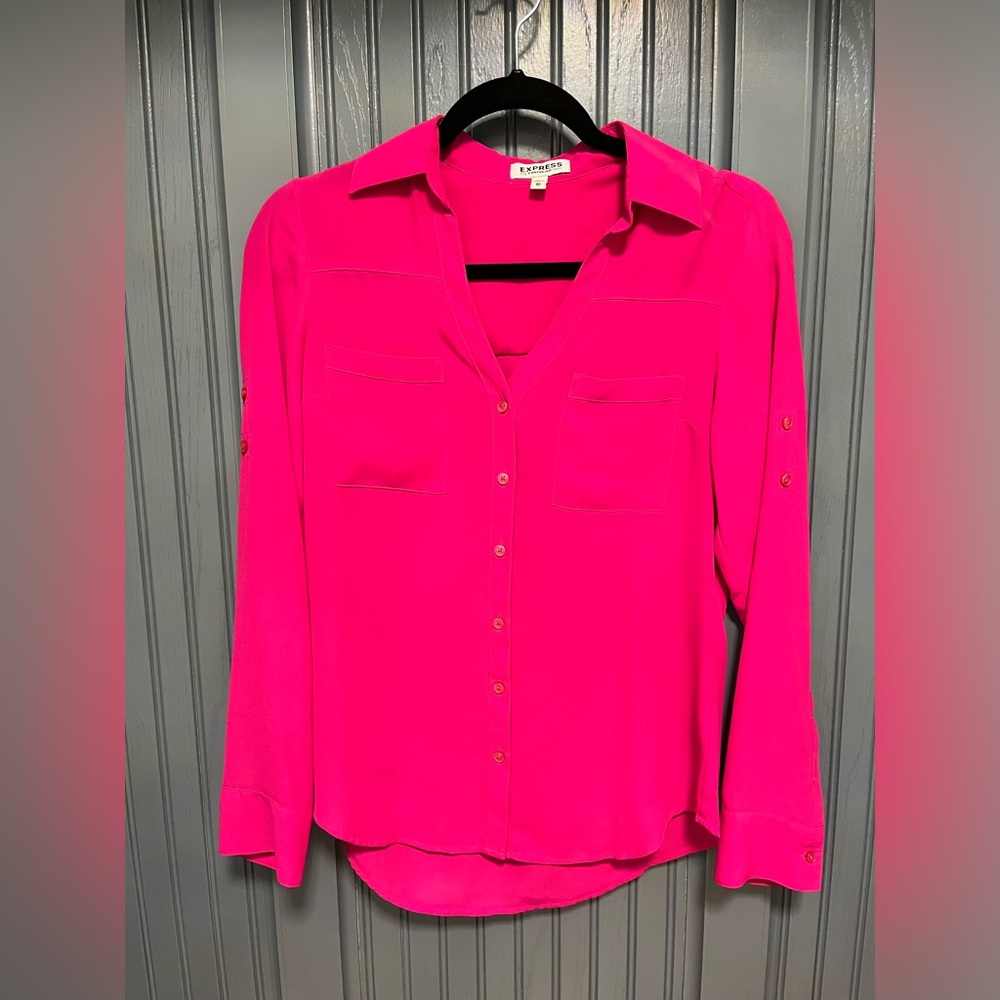 Express Portofino Shirt Hot Pink Size XS